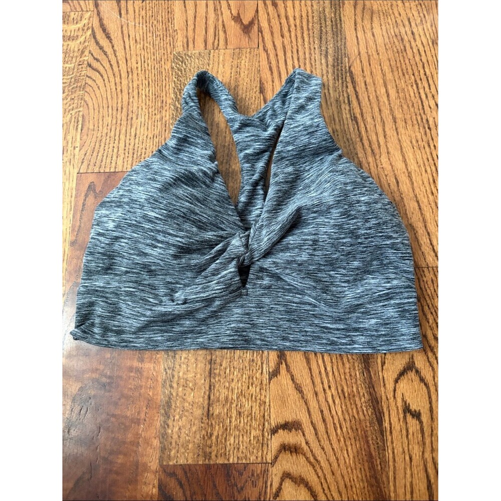 Victoria's Secret Gray Heather Twist-Front Sports Bra Size Medium